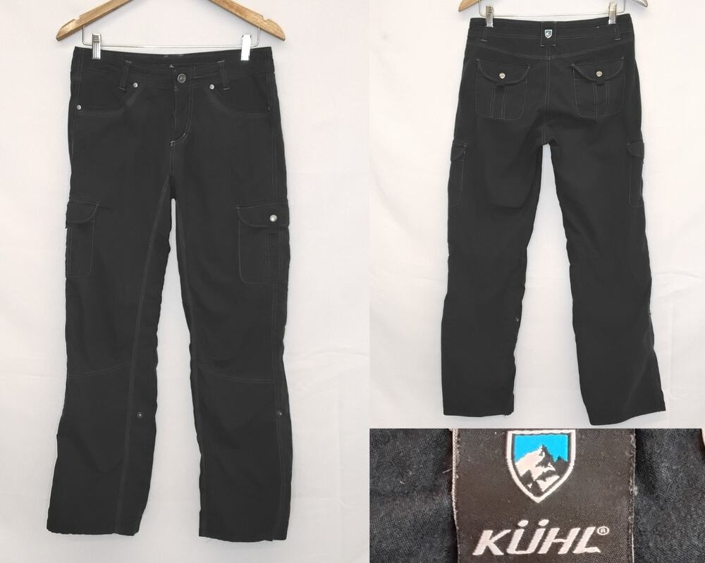 Kuhl Black Cargo Pants Women's 8 Adjustable Waist Hiking/Utility/Outdoor #J5805